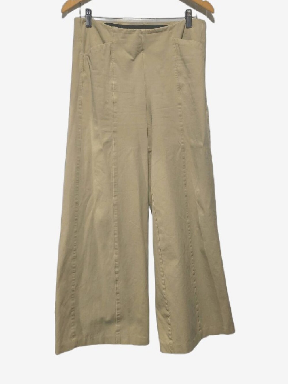 Old Navy High-Waisted Pull-On Pixie Wide-Leg Pants Khaki Tan Size M
